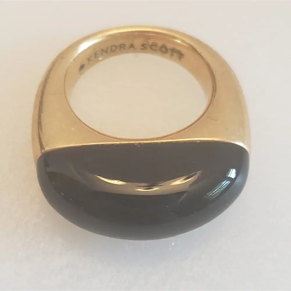 Kendra Scott obsidian‎ cocktail ring size 6